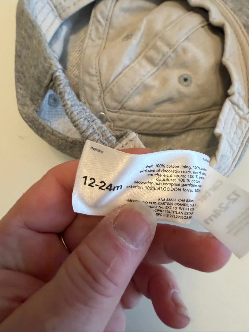 Carter's Grey 'COOL' Embroidered Kids Cap